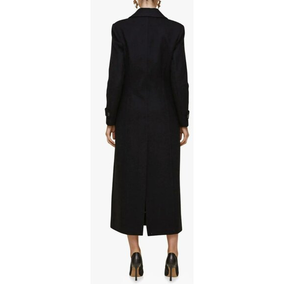 Avec Les Filles Navy Double-Breasted Long Coat Size Small Wool Blend NWT - Picture 4 of 8